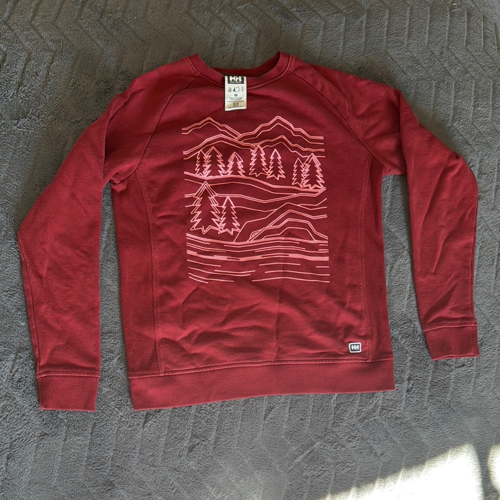 Helly Hansen Red Crewneck Sweater with Minimalist Design
